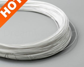 2-50 Meter 925 Sterling Silber Draht zum Wickeln von Schmuck Machen Glatte Schlichte Runde 28 26 24 22 21 20 18 Gauge Wire