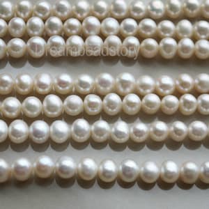 Good Quality Pearl Gemstone Beads, 8-9mm Round Pearls, Off Round Smooth Natural Pearl Beads, Pearl Jewelry Making Beads Lots Wholesale