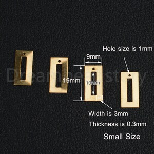 20-500 Pcs Raw Brass Hollow Rectangle Charms Pendant Finding Link Connector for Jewelry Making 1 Hole image 5