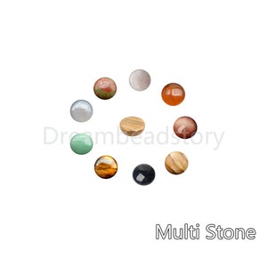 4-50 Pieces Natural Gemstone 8mm Small Round Cabochons Flat Back Half Round Stone Dome Cab Wholesale image 2