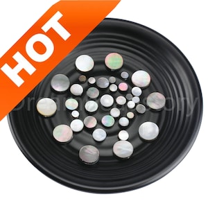 10-100 Pcs Natural Black MOP Round Disc Flat Back Coin Beads 10mm 12mm 15mm 18mm 20mm ( 2 Holes )