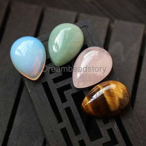 2-100 Pieces Lots Cabochon Online Wholesale Natural Gemstone Teardrop Flat Back No Hole Cabochon Supplies (18*25mm)