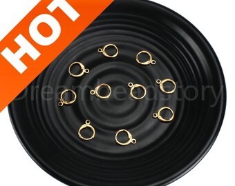 20-500 piezas de pendientes redondos de latón con cierre de palanca/ganchos redondos/accesorios lisos con cierre de palanca/aros con cierre de aro (11 mm)