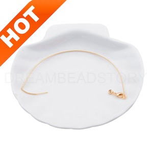 1-50 Pcs Half Finished Bracelet Chain 14K Gold Plated Twisted Bracelet Adjustable Chain with Lobster Clasp and Pin