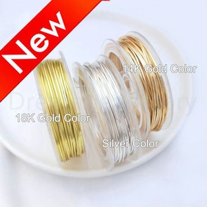 1-10 Spools 21 Gauge Square Wire, 14K Gold/ 18K Gold / Silver Plated Half Hard Wire for Wrapping Jewelry Making (10 Meters Per Spool)
