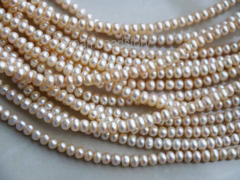 Coin White Pearl Stone Loose Beads Natural White Freshwater Pearl 7-8mm Roundel Loose Beads - 15 Strand Center-Drilled For Jewelry Making Freshwater Pearl Strands In Fine Pearl Necklaces & Pendants - Foto 7