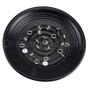 25-200 Pairs Surgical Stainless Steel Blank Bezel Pad Earring Stud/ Hypoallergenic Earring Post/6 8 10 14 16mm Cabochon Tray Setting Finding