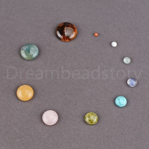 20 pz 4-25mm Cabochon di pietre preziose naturali per la creazione di gioielli Rotondi 4mm 6mm 8mm 10mm 12mm 14mm 16mm 18mm 20mm Flatback Cabs all'ingrosso senza foro immagine 3