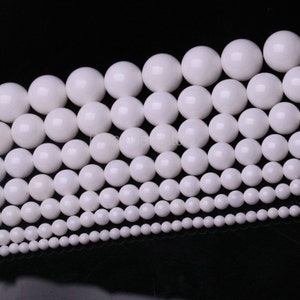 Tridacna Stone Beads, Giant Clam Shell Beads, Round Natural Mother-of-pearl Tridacna Beads, 4 6 8 10 12 14 16 18 20mm White Sea Shell Beads