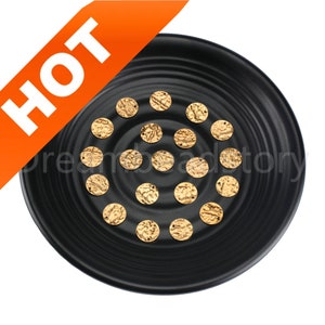20-100 Pcs Raw Brass Waved Squiggle Large Circle Disc Pendant Stamping Finding Lots Wholesale ( 2 Sides Embossed 35mm/ 30mm/ 20mm 1 Hole )