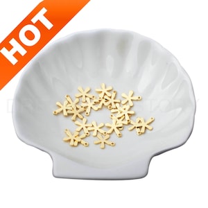 4-500 Pcs Flower Pendant Charms for Earring Making Supply 14K Gold Plated Over Brass Small Floral Charming Finding