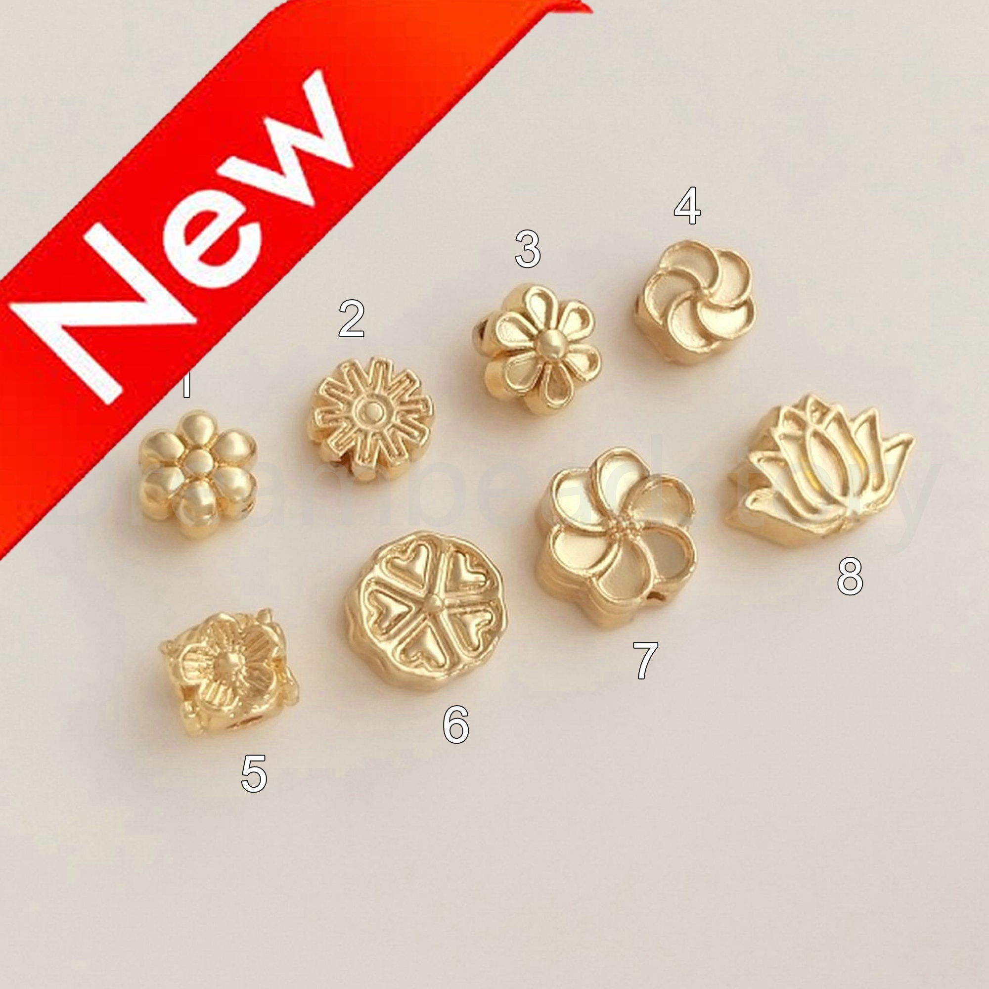 Flat Round Spacer Beads, Gold Filled Gear Shaped Spacer Bead for Bracelet  Necklace Supply, Big Hole Rondelle Spacer Beads, SP097