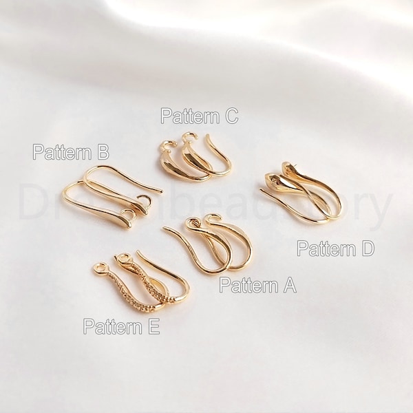 4-100 Pcs Crochets de boucle d’oreille Trouver des lots Fournitures en gros 14K Plaqué Or Vierge Français Composant de réglage de base de fil d’oreille pour la fabrication de boucles d’oreilles