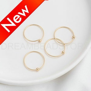 Hoop Earring Findings Supplies, 14K Real Gold Plated Over Brass Round Blank Earring Making Components (20mm 20 Gauge)
