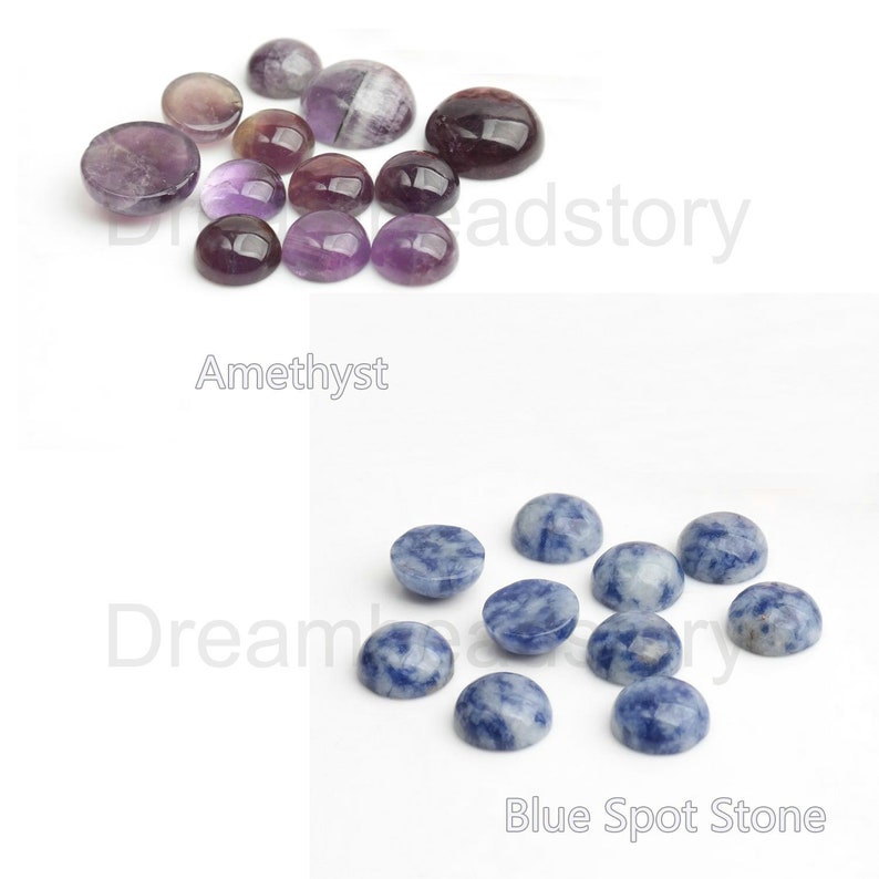 20 piezas de cabujones de piedras preciosas naturales de 4-25 mm para hacer joyas redondas de 4 mm, 6 mm, 8 mm, 10 mm, 12 mm, 14 mm, 16 mm, 18 mm, 20 mm, cabinas planas al por mayor sin agujero imagen 5