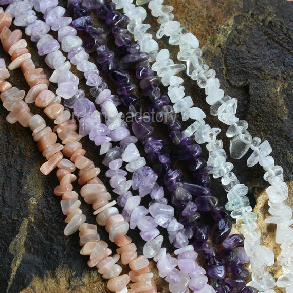 Irregular Natural Sunstone/ Purple Jade/ Amethyst/ Clear Crystal Chips Beads for Jewelry Making (5-8mm)