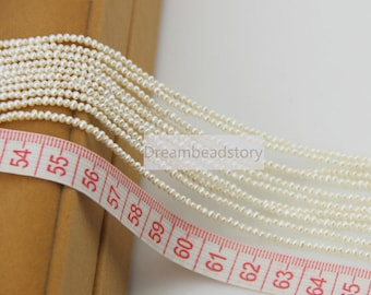 Pearl Seed Beads, 1.5-2mm Tiny Small Natural White Cultured Freshwater Pearl Potato Beads for Jewelry Making