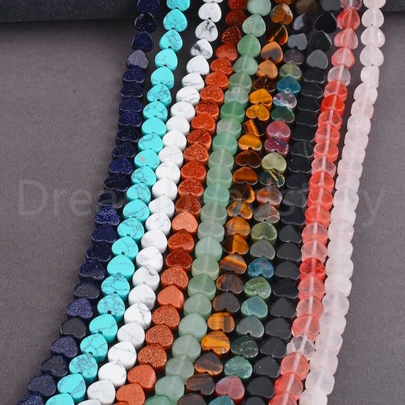 Heart Shape Flat Stone Beads Jewelry Making  Natural Turquoise Stone Heart  Beads - Beads - Aliexpress