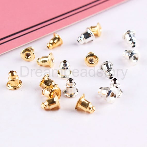 1000 Tone Earring Bullet Plug Stoppers Ear Post Nuts Earring Making Backs ONLY
