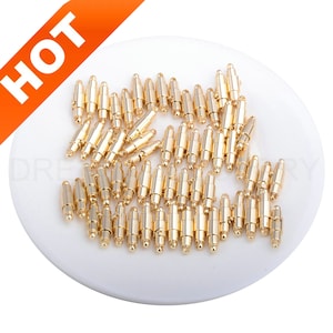 2-100 Pcs Safety Clasp for Jewelry Making, 14K Real Gold Plated Over Brass Tube Lock Clasp for Necklace Bracelet Making (20mm Length)