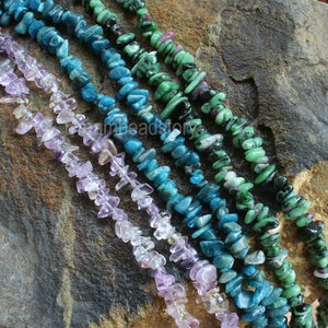 Natural Chips and Stones Small Ametrine/ Kyanite/ Ruby Zoisite Chip Beads Strands 4-7mm image 1