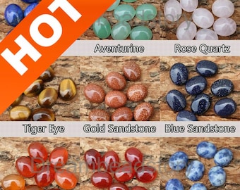 4-100 Stück Kleine Ohrring Cabochons Großverkauf Kleine Größe Natürliche Halbedelstein Flache Rückseite Oval Cabochon Lieferungen (8 * 10 mm)