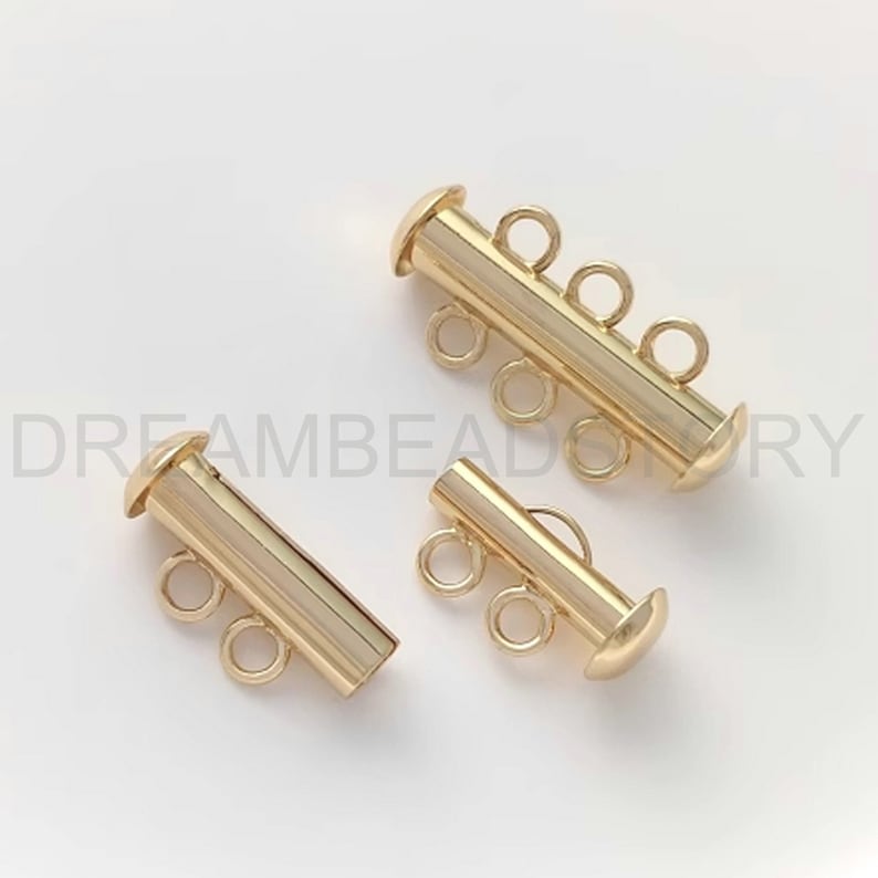 Multi Loop Clasp 1-100 Pc Tube Clasp for Jewelry Making 14K Real Gold Plated Brass Good ...