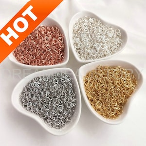Open Jump Rings Lots Bulk Wholesale 18K/ White/ Rose Gold/ Silver Plated Metal Jumpring for Jewelry Making Supply