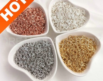 Open Jump Rings Lots Bulk Wholesale 18K/ White/ Rose Gold/ Silver Plated Metal Jumpring for Jewelry Making Supply