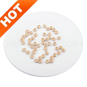10-500 Pcs Bulk Rondelle Spacer Beads Lots Wholesale 14K Gold Plated Rhinestone Loose Charm Beads(4/5/6/7/8/10mm)
