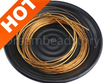 10-100 Meters Raw Brass Wire / 26 20 18 16 14 12 Gauge Yellow Brass Round Wrapping Wire for Jewelry Craft Making (Half Hard)