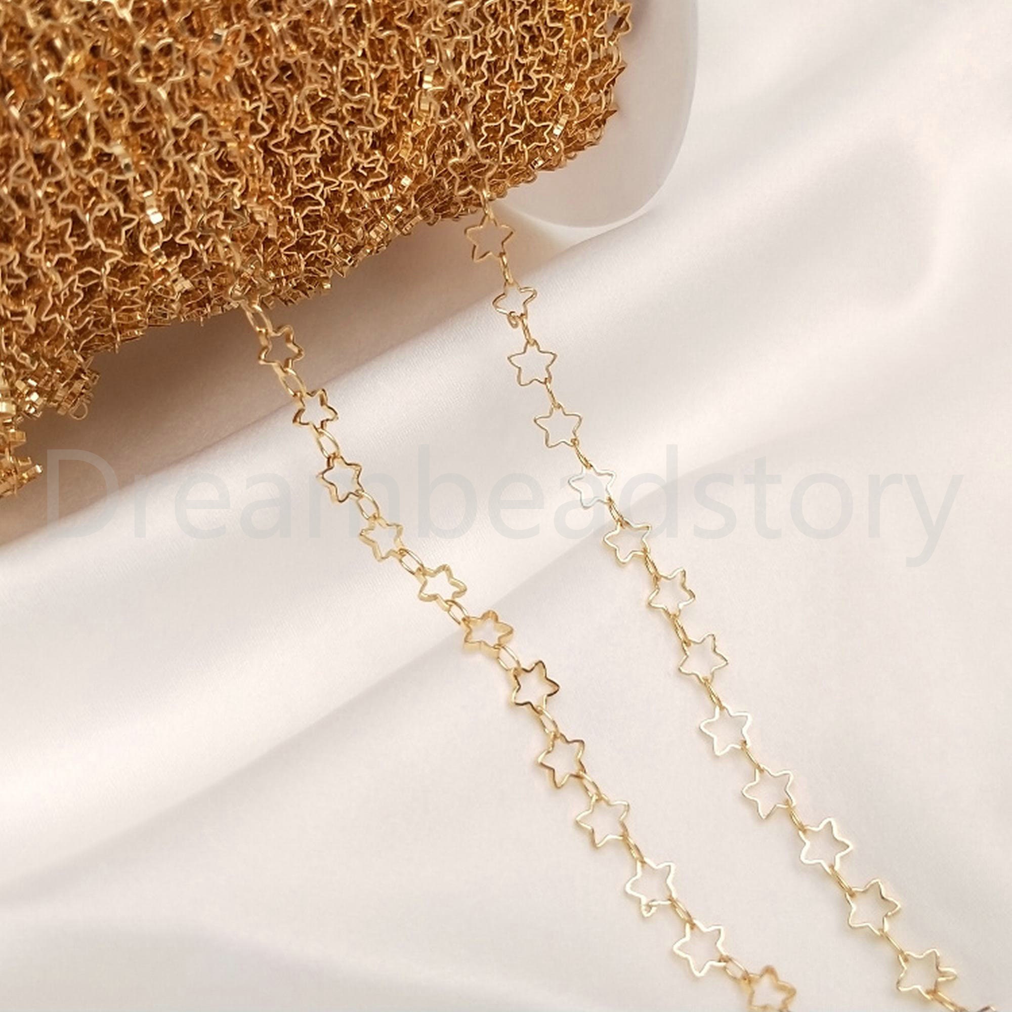 Star Chain for Jewelry Making, Gold Silver Chains Findings, Stars Body  Chains Crafts Accessories Wholesale Star Link Chain Bracelet Necklace 