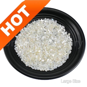 10-500g Natural White MOP Shell Tiny Small Undrilled Chips Flakes for Jewelry Making/Nail Art/ Inlay Embellishment Chips Wholesale (3 Sizes)