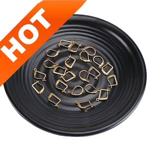 20-1000 Pcs Raw Brass Lever Back Earwires Ear Hooks With/ No Loop Earring Components Findings Bulk Wholesale