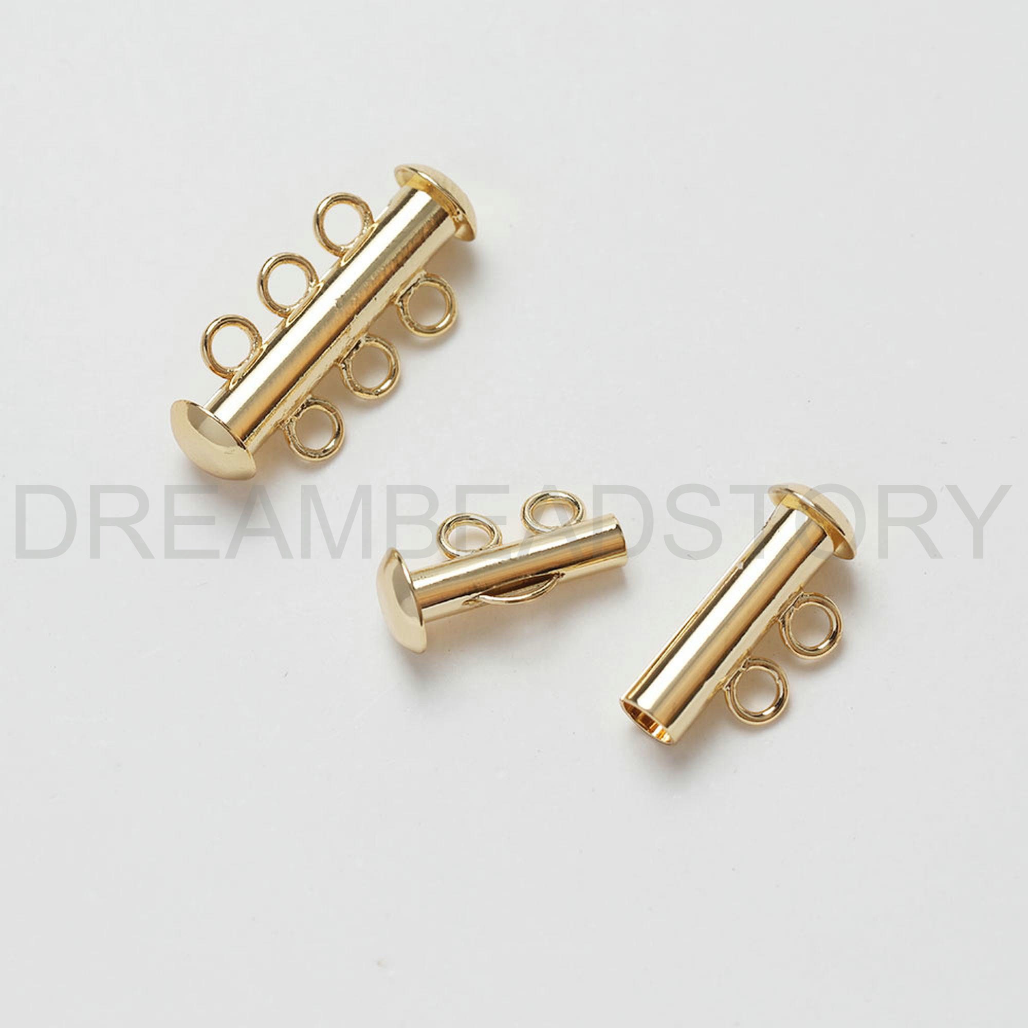 Multi Loop Clasp Multi Strands Clasps for Necklace Making - 2/3/5 Strands Loops Slide ...