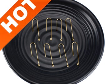 20-1000 Pcs Brass Long Hook/ Minimal Open French Earwire Hoop/ U Hooks/ U-Shaped Blank Line Earring Making Hook/ Earring Post Compomnent