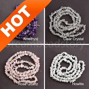 Perline di pietre preziose, filo lungo 80 cm, perline irregolari forate in pietra naturale, vendita all'ingrosso online di scaglie di quarzo rosa/ametista/occhio di tigre