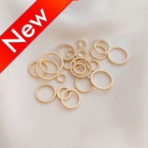 50-1000 Pcs Gold Circle Ring, 14K Real Gold Plated Plain Closed Rings, Band Rings, Dainty Rings Connectors (4/6/8/10mm)