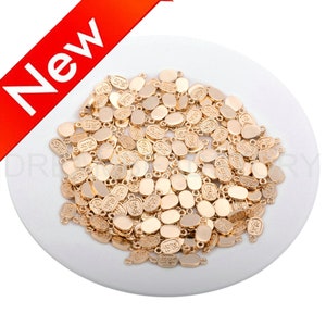 4-200 Pcs Gold Pendant Lots Supply 14K Gold Plated Over Brass Good Luck/ Money Charm for Jewelry Making
