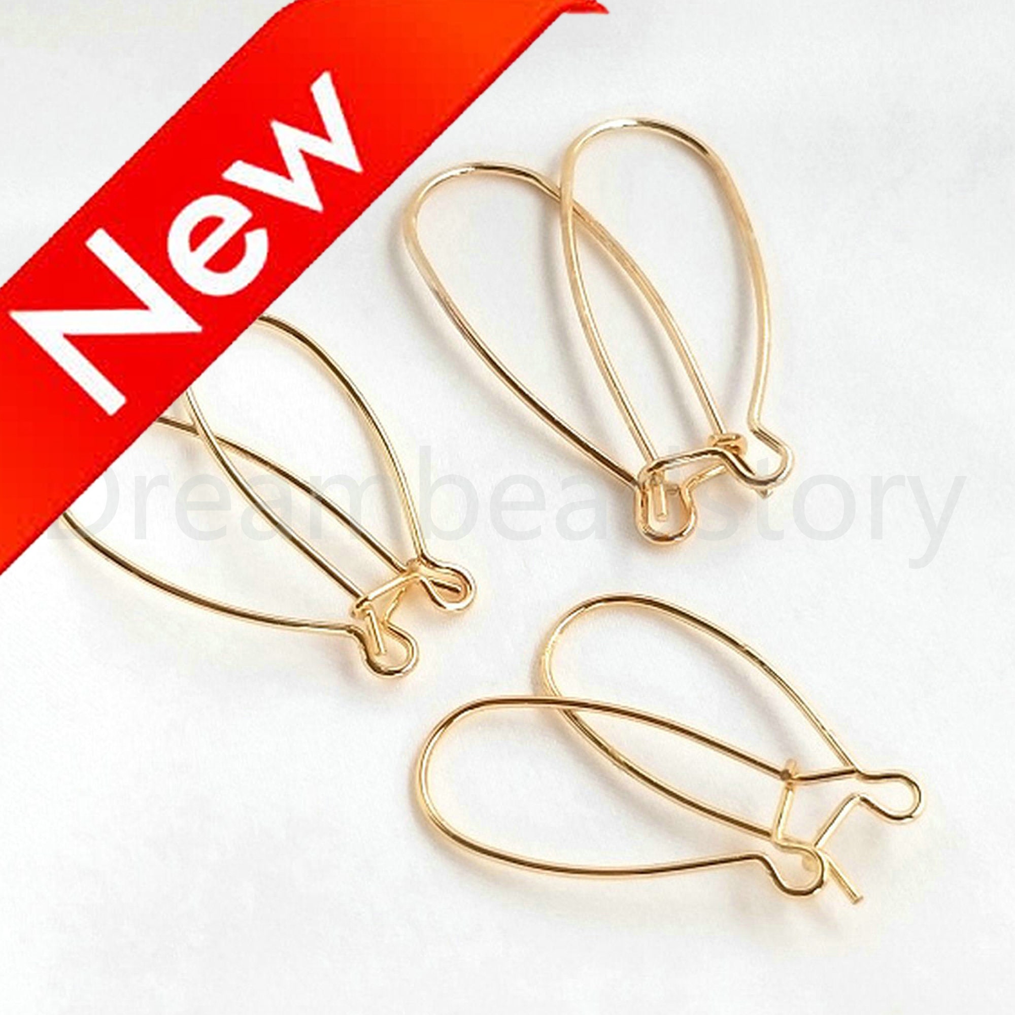 23.5mm Kidney Wire Interchangeable Hook Earrings 14kt Gold Filled - Stones  & Findings