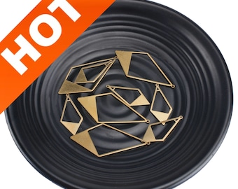 10-200 stuks ruw messing onregelmatige ruit grote holle geometrische metalen hanger onderdelen vinden voor ketting oorbellen maken 28*56 mm/16,5*36 mm