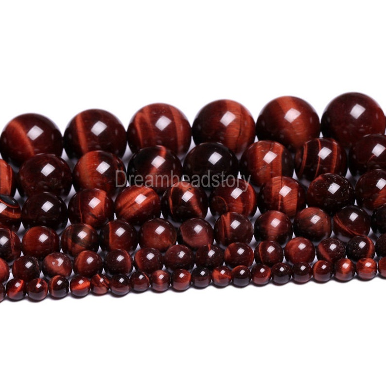 Natural Red Tiger Eye 2 4 6 8 10 12 14mm Acajou Red Eye of Tiger Gemstone Beads for Necklace Bracelet Making B87 image 6