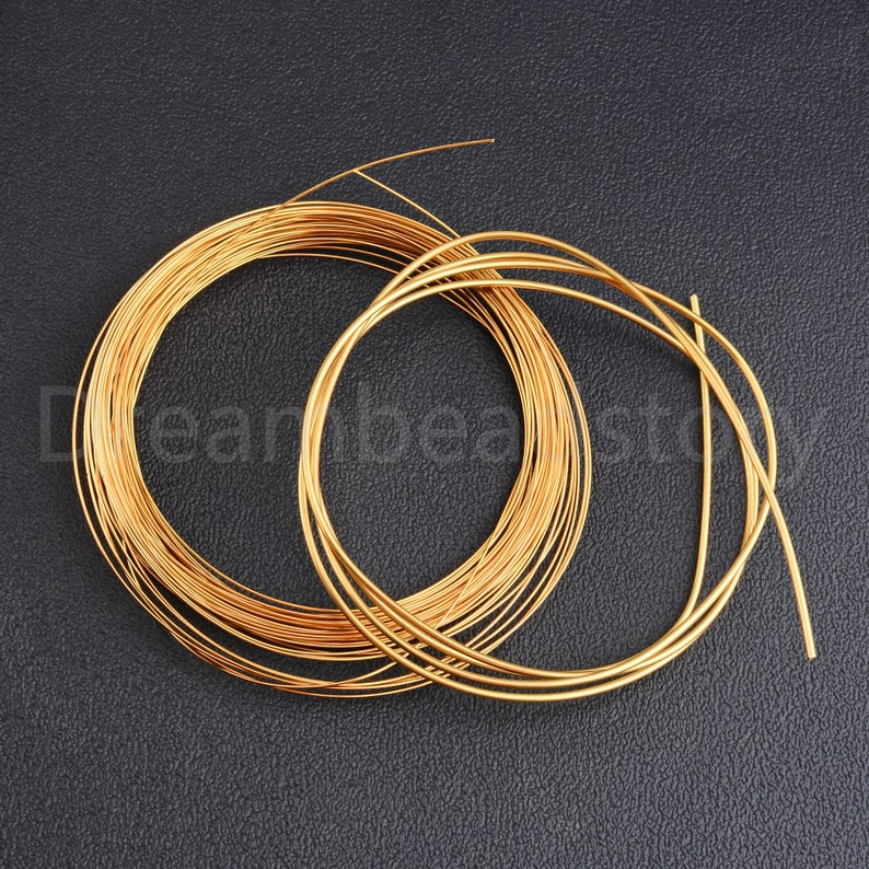 10-100 Meters Raw Brass Wire / 26 20 18 16 14 12 Gauge Yellow Brass Round Wrapping Wire for Jewelry Craft Making Half Hard image 6
