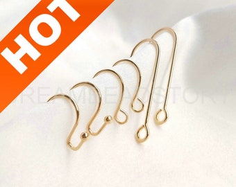 10-500 Pcs 14K Gold Plated Earrings Hook Blank French Earwire Hook Minimalist 20/21/22 gauge Wire Ear Findings