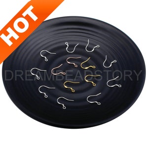 4-200 Pcs 925 Sterling Silver Fish Hook Earring Wires Gold/ Rose Gold/ White Gold Plated French Hook Earrings Component (21/22 gauge)