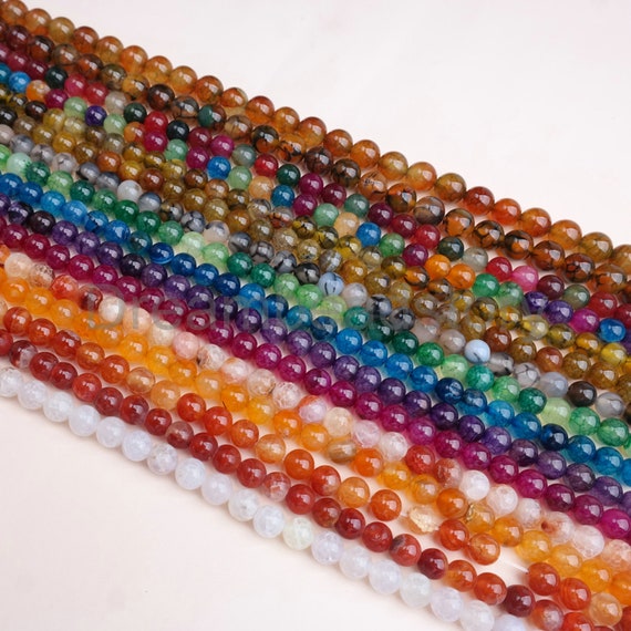6MM PINK DRAGON VEIN AGATE GEMSTONE FACETED ROUND LOOSE BEADS 14.5/"