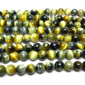 Fancy Tiger Eye Beads, Natural Tigers Eye Gemstone Beads, 6 8 10mm Round Tigers Eye Semi Precious Stone Beads for DIY Jewelry Making
