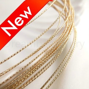 Gold Wrapping Wire for Necklace Bracelet Earring Making 14K Gold Plated Texture 21/20/18 Gauge Finding Supply (Hard Wire You choose length)