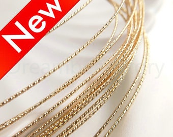 Filo d'oro per realizzare collane, bracciali e orecchini, placcato oro 14K, calibro 21/20/18 (filo duro, lunghezza a scelta)