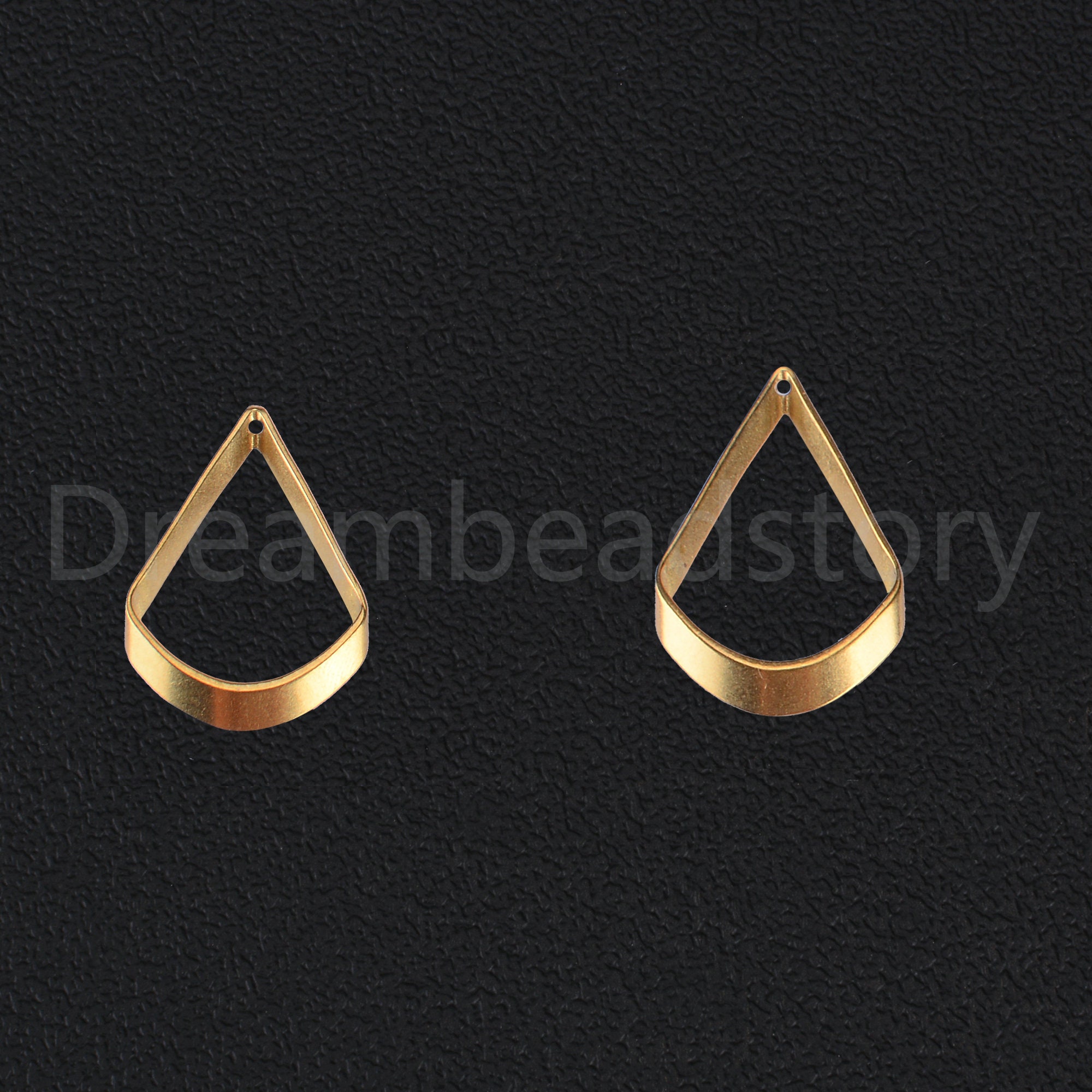 Solid Brass Teardrop Charm - 8x5.5mm Tear Drop Pendant For Jewelry Making (1835C)